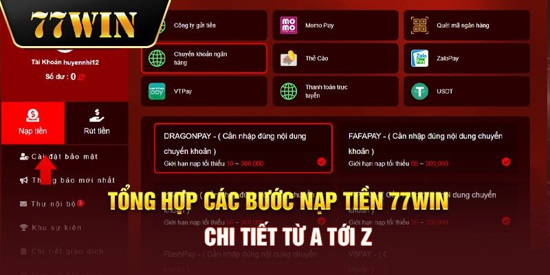 Câu hỏi thường gặp về các vấn đề liên quan đến gửi tiền 77win